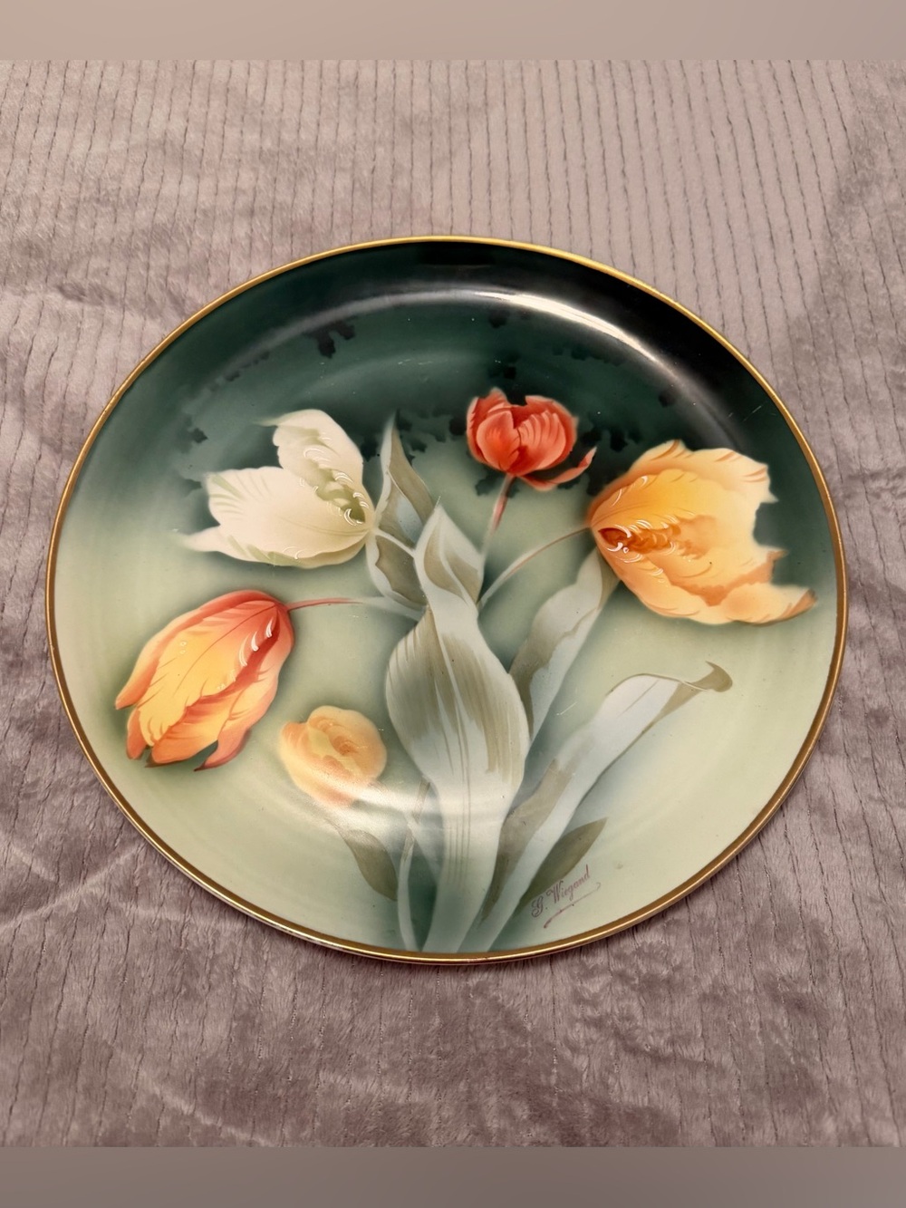 Antique Hand Painted Decorative Charger